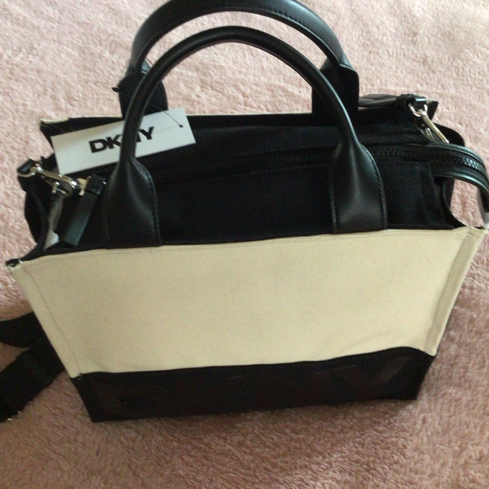 DKNY Two-Tone Black and Cream Tote.